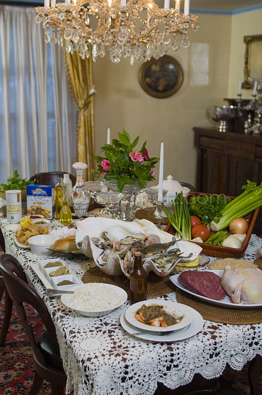 Family Dinner table set