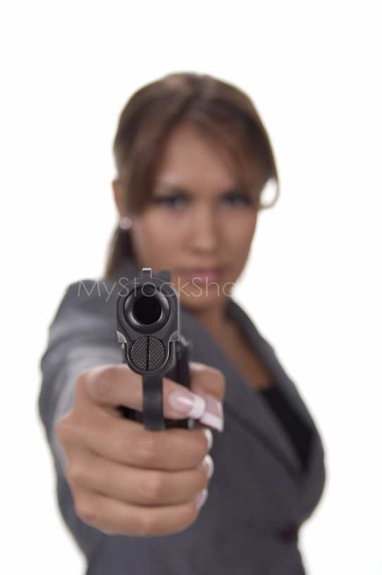 Woman with a gun