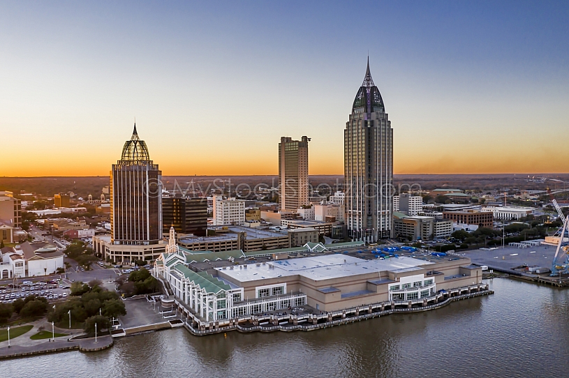 Mobile Alabama Skyline at Sunset