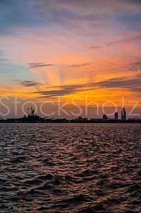 Battleship Mobile Skyline - Sunset