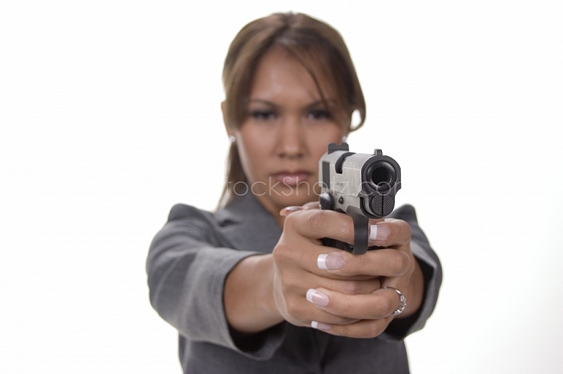 Woman with a gun