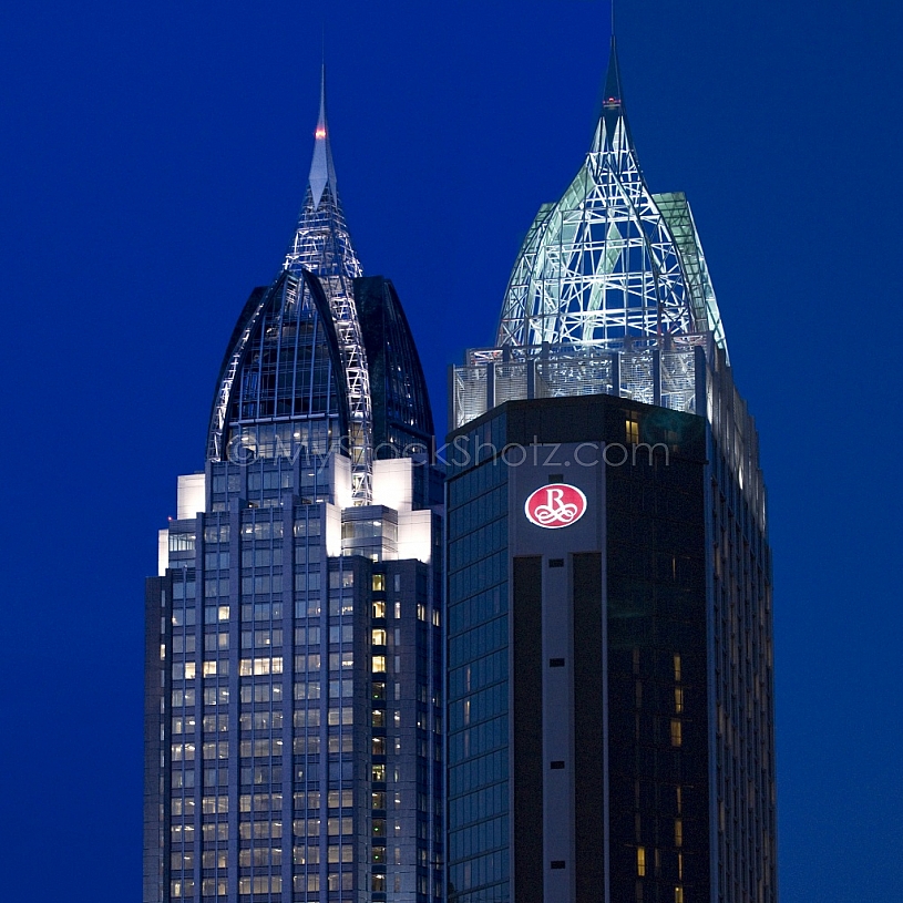 RSA Tower - Riverview Plaza - Twin Towers at night