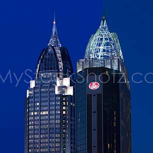 RSA Tower - Riverview Plaza - Twin Towers at night