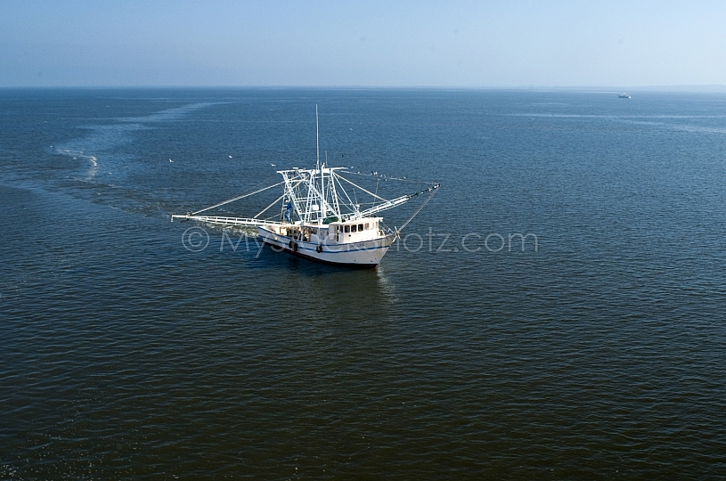 Shrimp Boat in Mobile Bay west of the Eastern Shore
