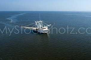 Shrimp Boat in Mobile Bay west of the Eastern Shore