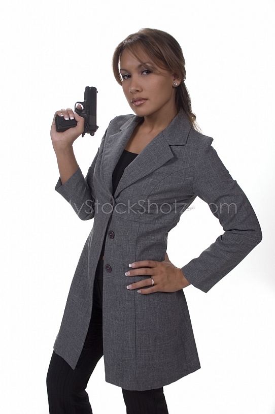 Woman with a gun