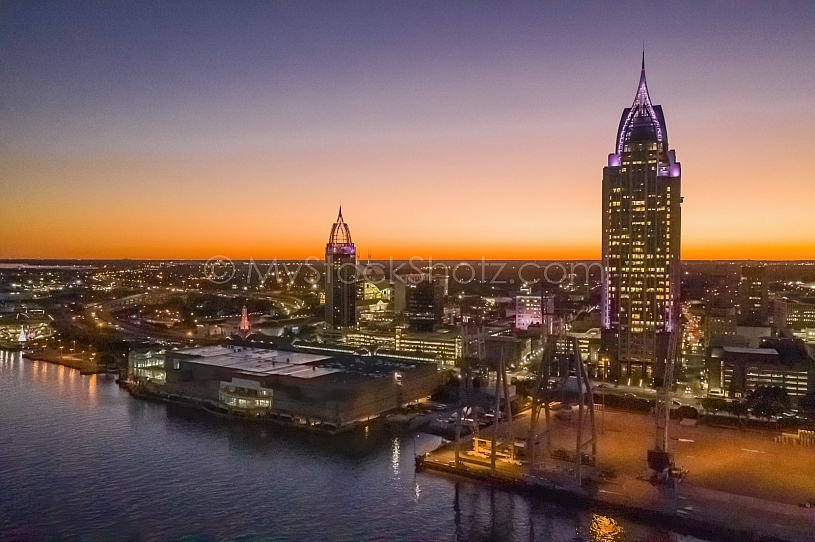 Mobile Alabama Skyline at Sunset