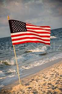 American Flag on the Beach - Gulf Shores