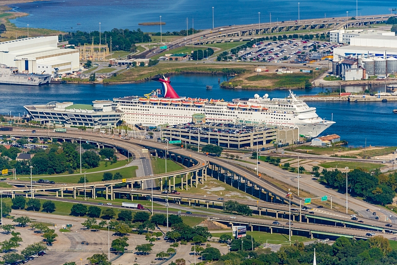Carnival Fantasy & Alabama Cruise Terminal aerial