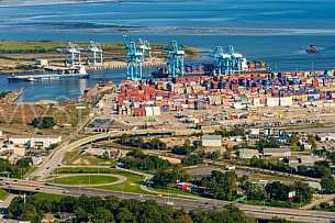 Container Terminal - Mobile Alabama by air