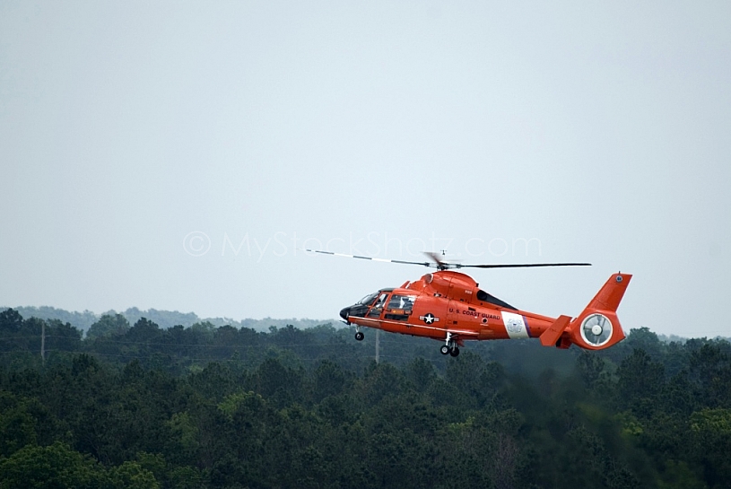 Coast Guard Helicopter with gear down
