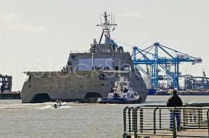 Navy LCS Independence Leaving shipbuilder Austal March 2010