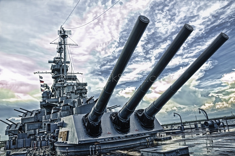 USS Alabama Battleship - Deck View EFFECT