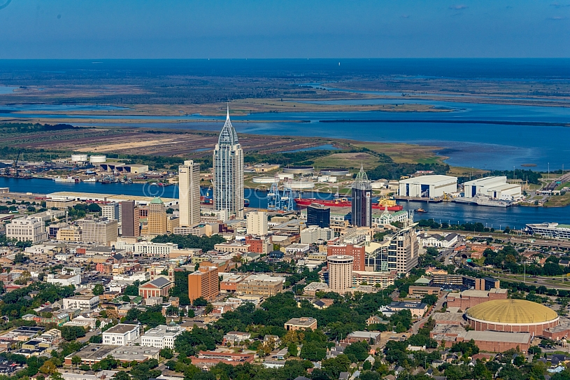 Aerial view - Downtown Mobile, Alabama