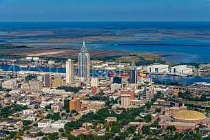 Aerial view - Downtown Mobile, Alabama