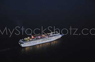 Cruise Ship Aerial at dusk
