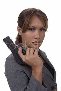 Woman with a gun