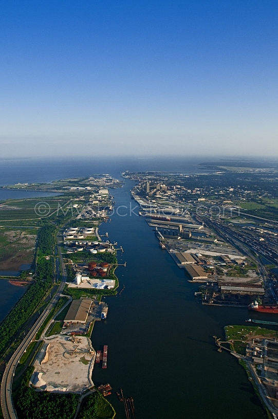 Mobile, river, aerial, sunset