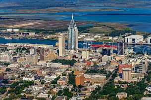 Aerial view of Downtown Mobile, Alabama