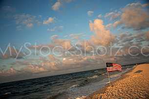 American Flag on the Beach - Gulf Shores