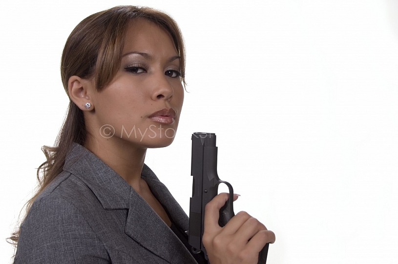 Woman with a gun