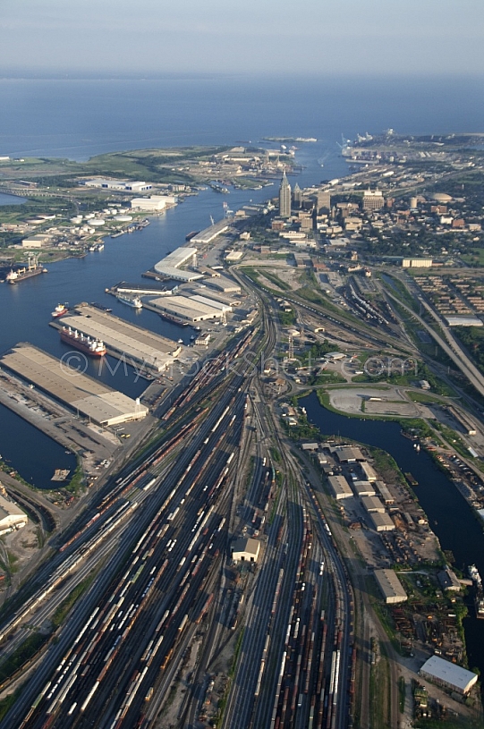 Mobile, river, aerial
