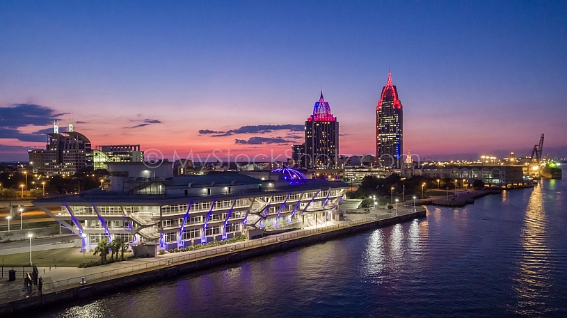 GulfQuest Maritime Museum - Night Aerial