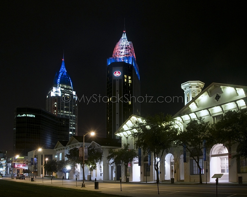 RSA Tower - Riverview Plaza - Twin Towers at night