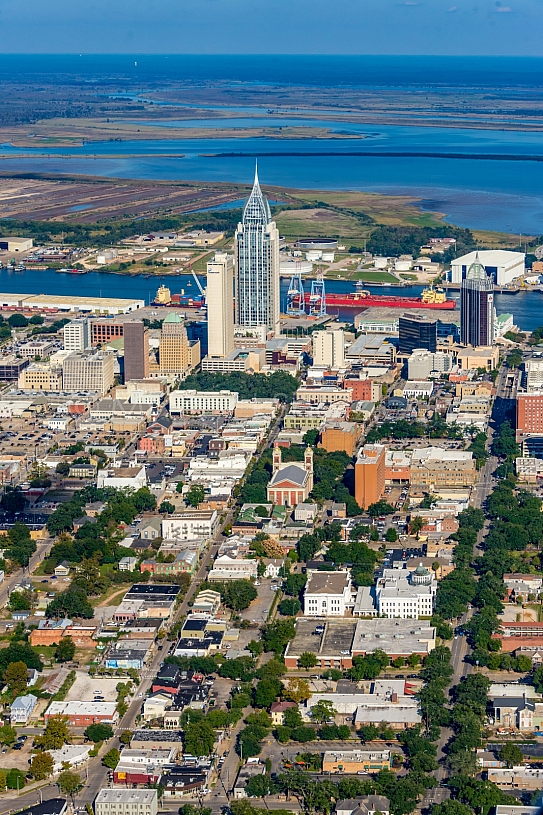 Mobile Alabama - vertical by air