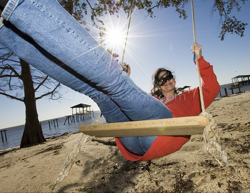 Just swinging at the beach on Mobile Bay