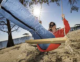 Just swinging at the beach on Mobile Bay