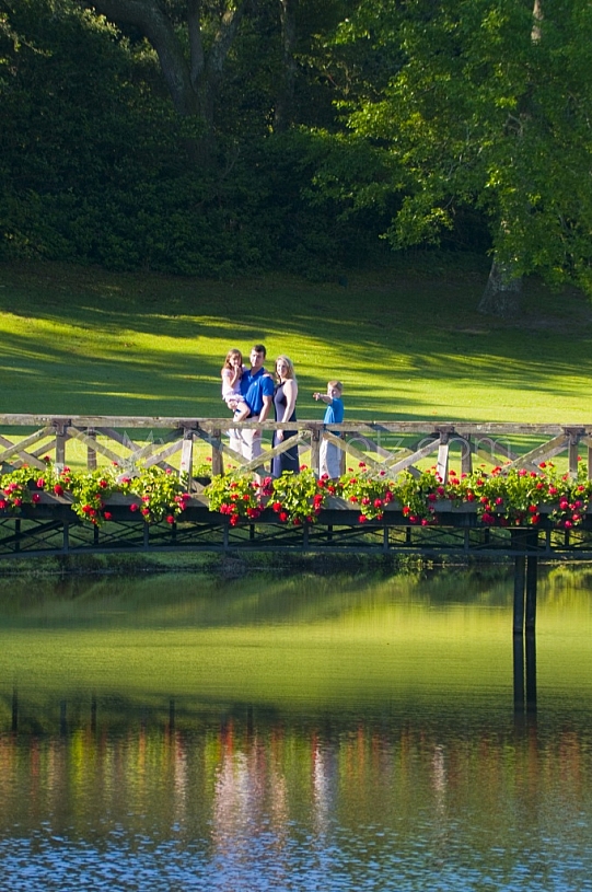 Bellingrath Gardens family on bridge