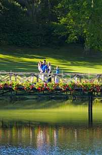 Bellingrath Gardens family on bridge