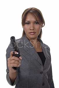 Woman with a gun